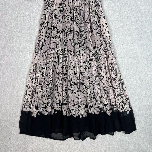 Anthropologie Floral Square Neck Smocked Short Sleeve Midi Dress Size Small - Picture 8 of 12